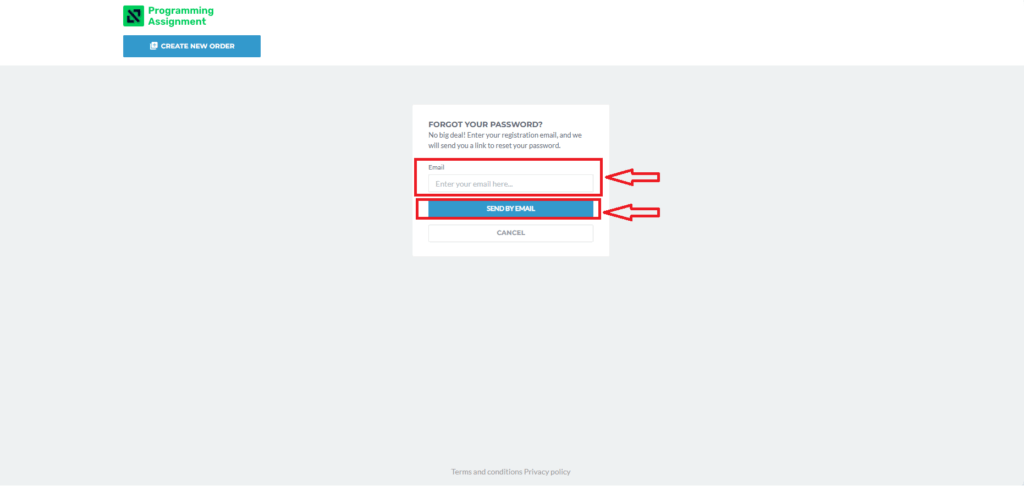 enter your registration email